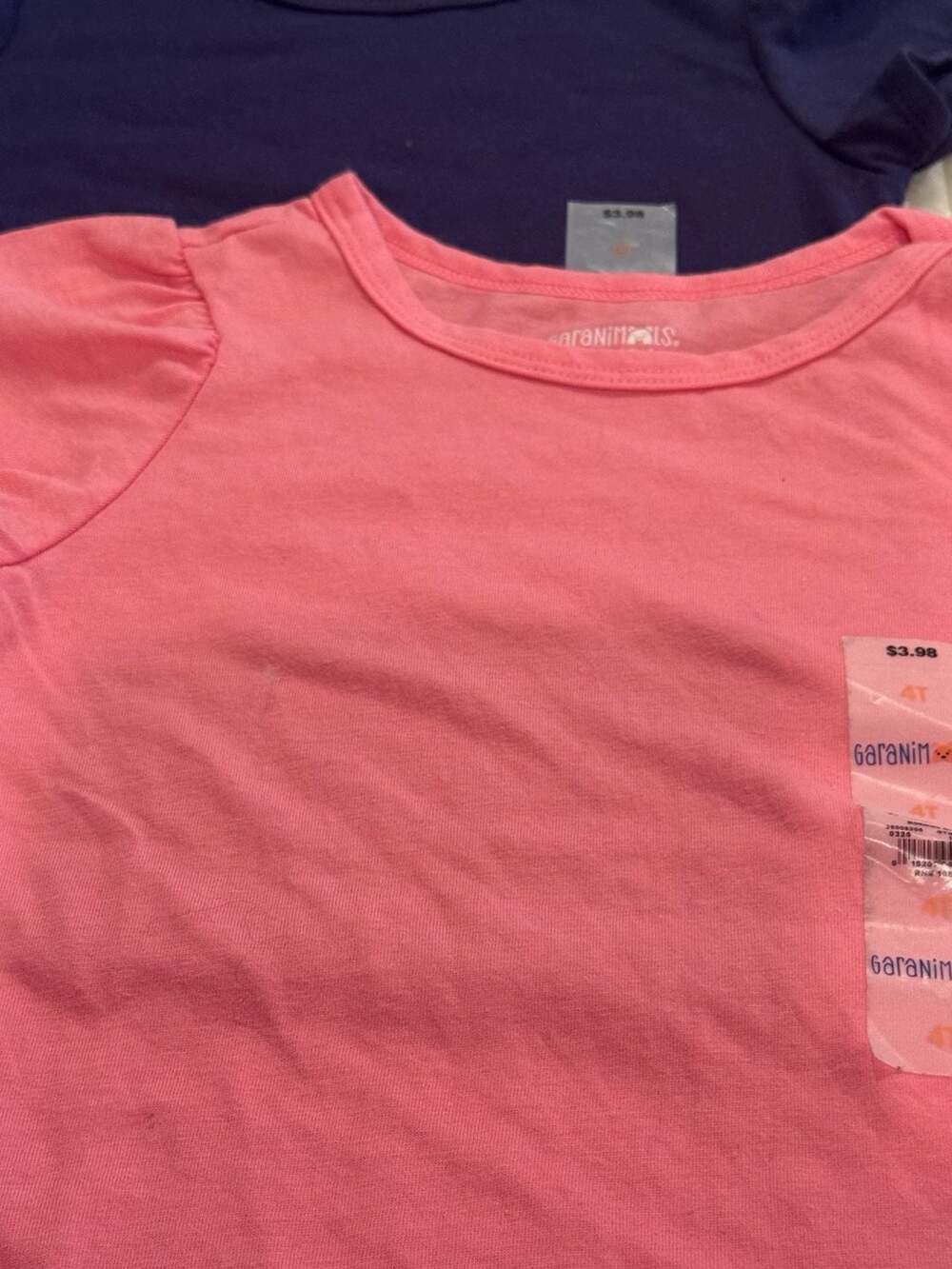 Garanimals Toddler Girls Pink ,blueShort Sleeve Ruffle Shoulder Tee Shirt Size 4
